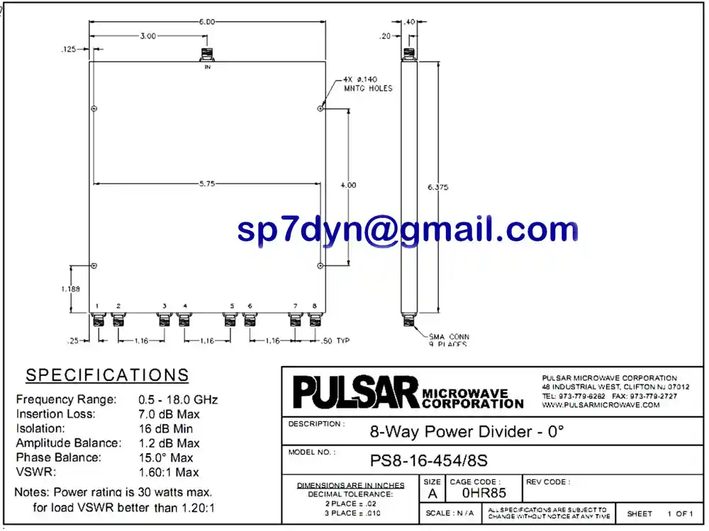 Power Divider 8Way 05-18GHz PULSAR Excellent - Image 11
