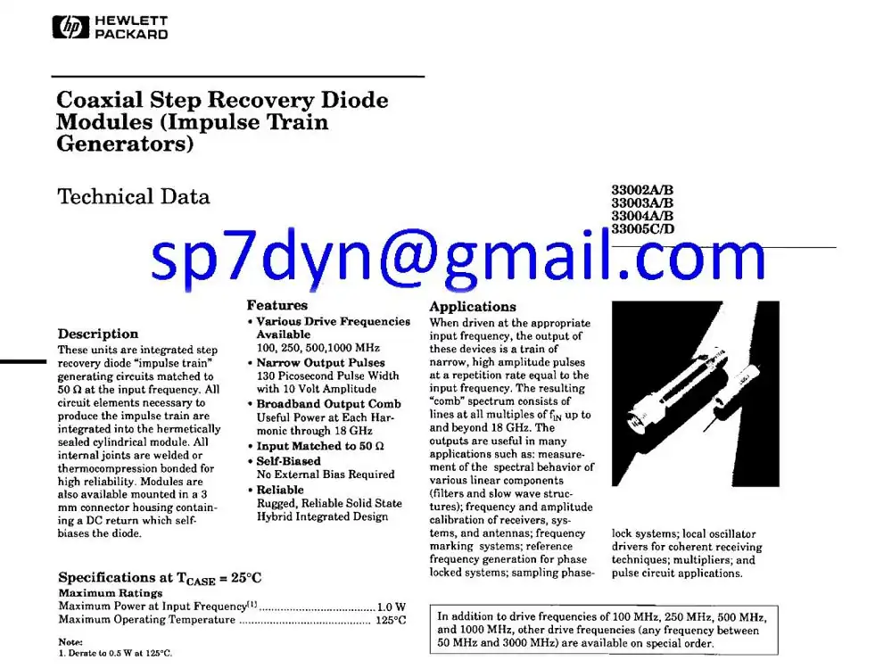 HP33003AH26 Generator Step Comb Diode 26GHz - Image 7