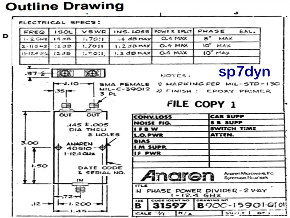 12.4GHz 2Way Power Divider 4B0510 Anaren - Image 10