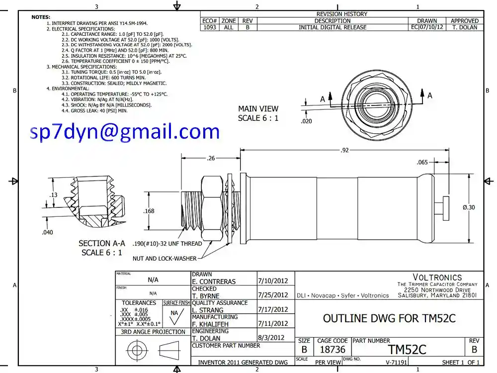 TM52C Voltronics Glass Piston Trimmer Capacitor - Image 5