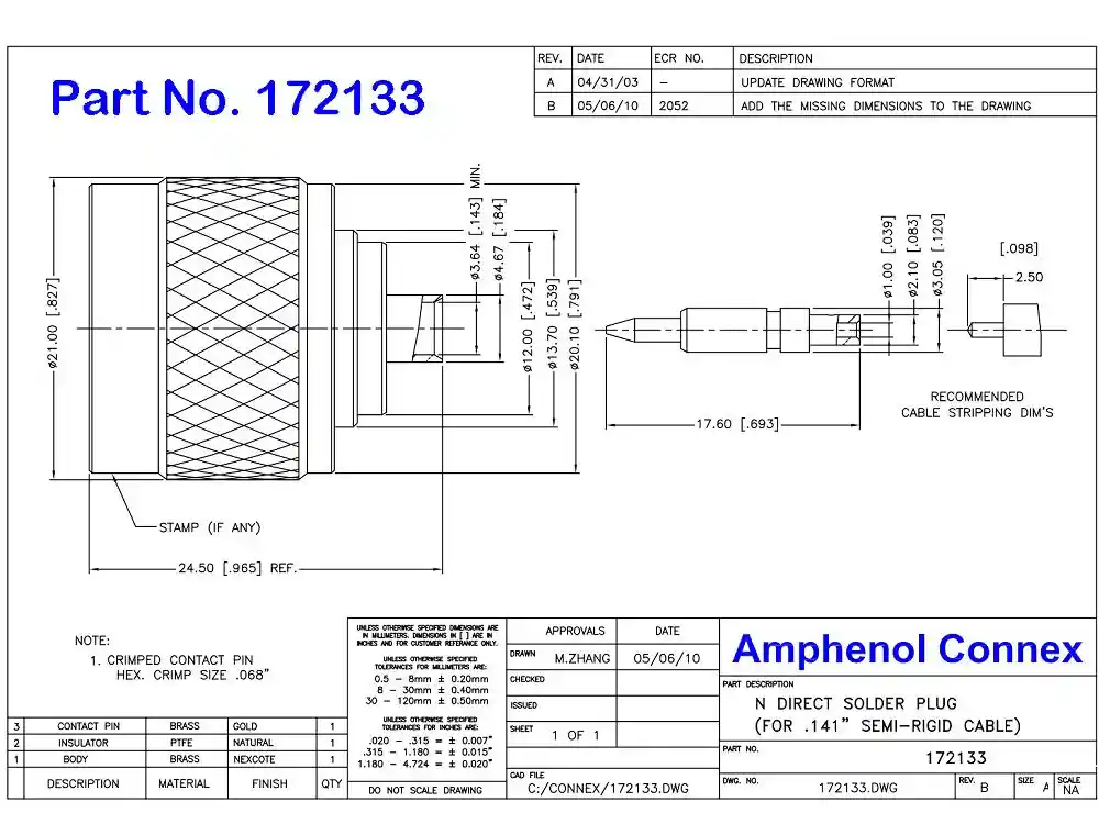 N Solder Plug 172133 Amphenol - Image 7